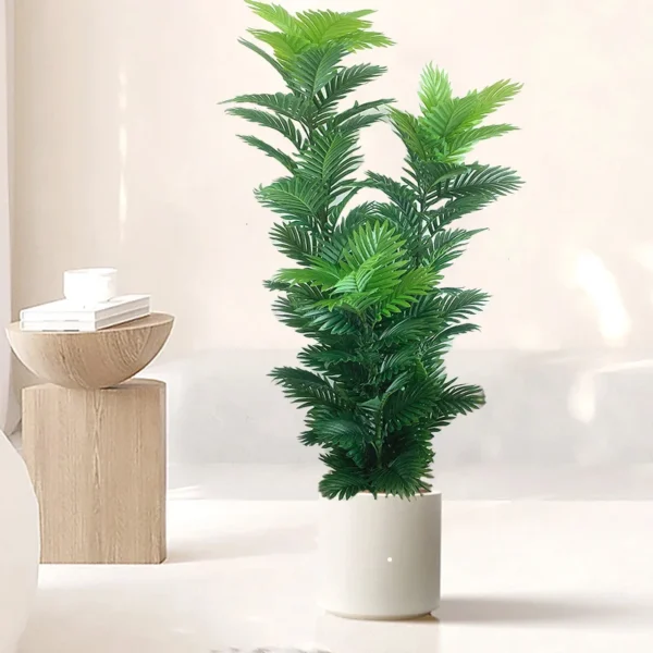150cm Large Artificial Palm Tree Tropical Fake Plants Real Touch Palm Leafs Plastic Banyan Tree for Home Garden Shop Party Decor - Image 3